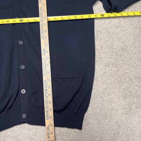 NWT Toscano Firenze Blue Cardigan Sweater Mens Large 100% Cotton Grandpa Preppy - Picture 8 of 8